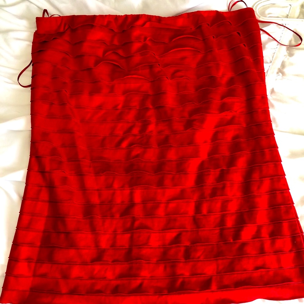 Ruffle red tube top
